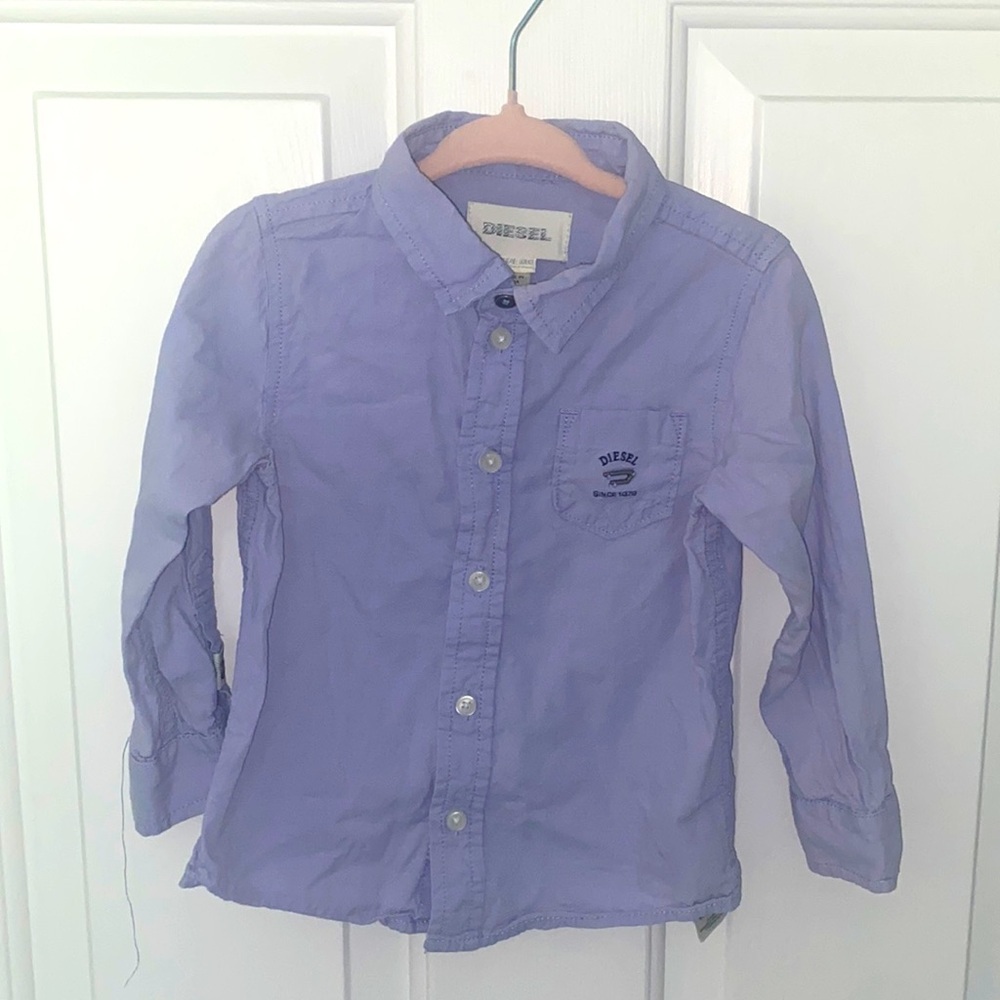 Diesel Button Down Long Sleeve Shirt with Chest Pocket Size 18M